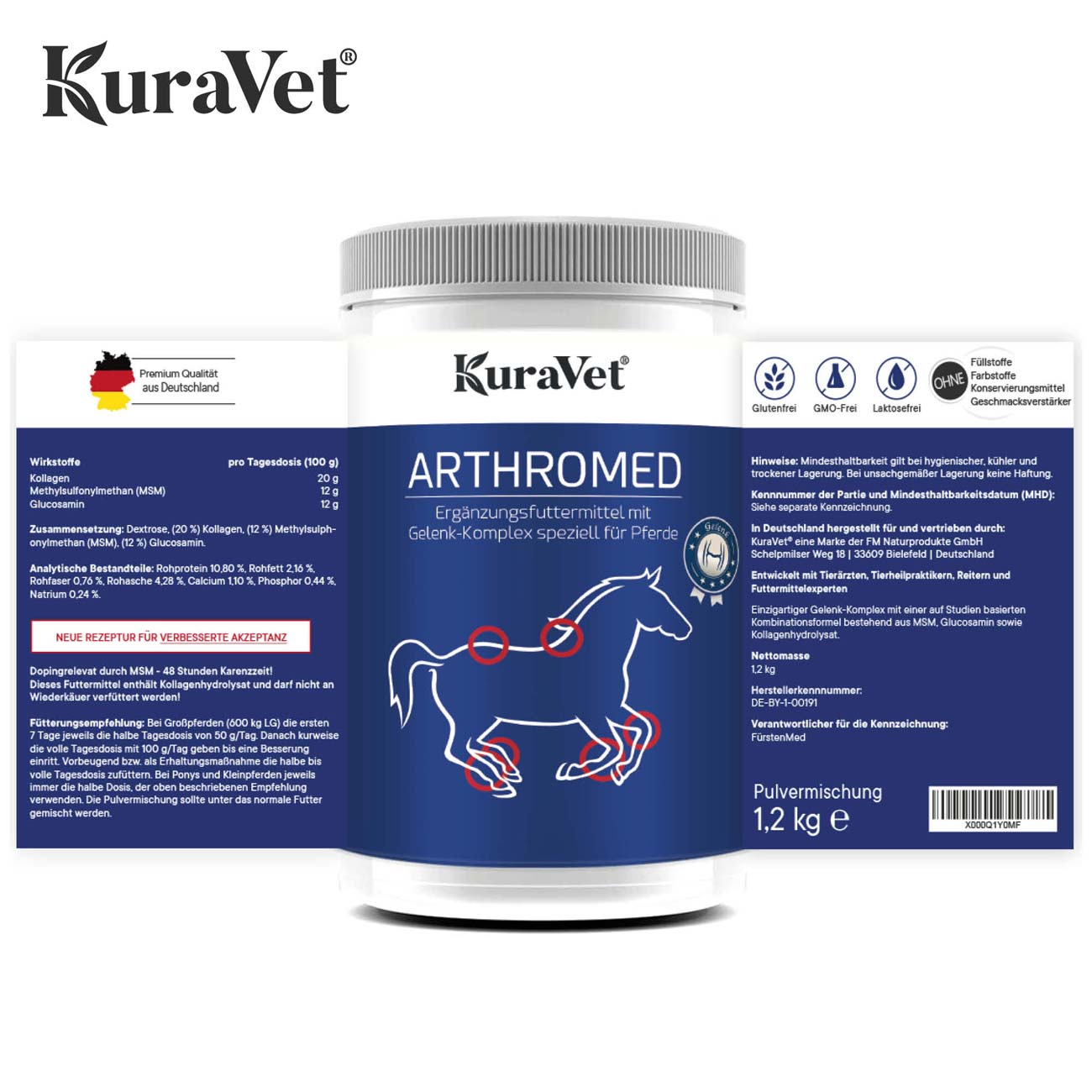 
                  
                    KuraVet Arthromed - Ergänzungsfuttermittel für Pferde 1,2kg kurzes MHD - 12/24
                  
                