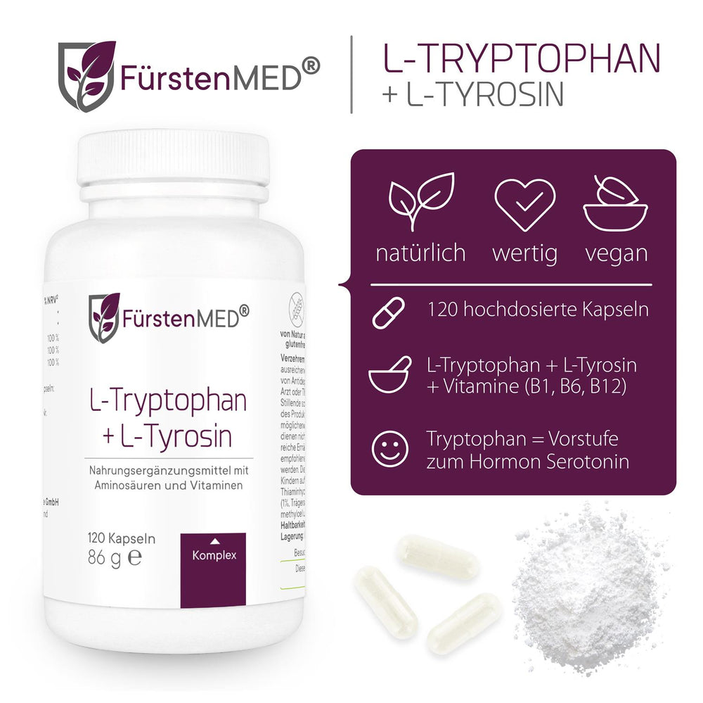 
                  
                    FürstenMED L-Tryptophan + L-Tyrosin Complex 120 Kapseln
                  
                